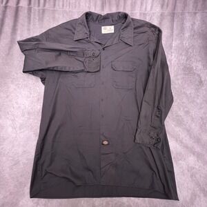Dickies Work Shirt Mens 3XL Grey Good Long Sleeve Button Down Utility Pockets